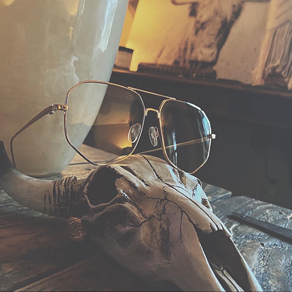 Gold Geometric Wire Glasses - Clear Lens Fashion Accessory NWOT - Picture 15 of 17